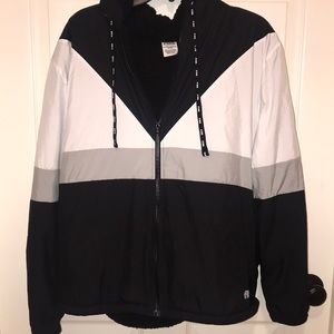 Pink sherpa windbreaker